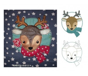 Stickdatei - Winterreh inkl. Puschendatei